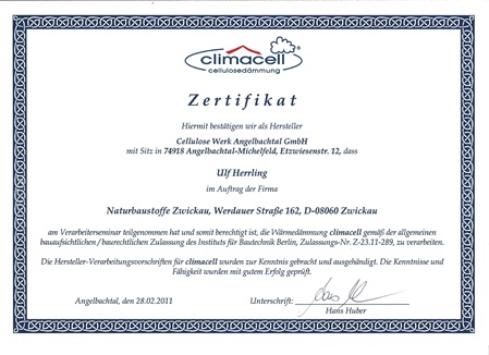 Zertifikat Climacell